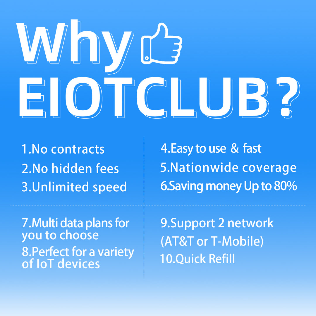 EIOTCLUB-Prepaid SIM Card 4G LTE Cellular US Version